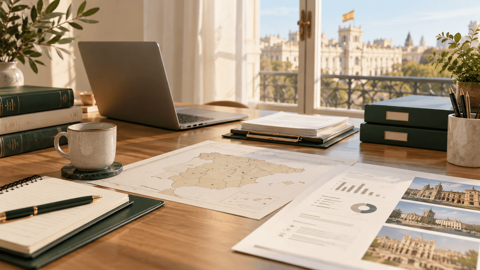 Espacio de trabajo de oficina para ilustrar la elección de destinos en la AGE